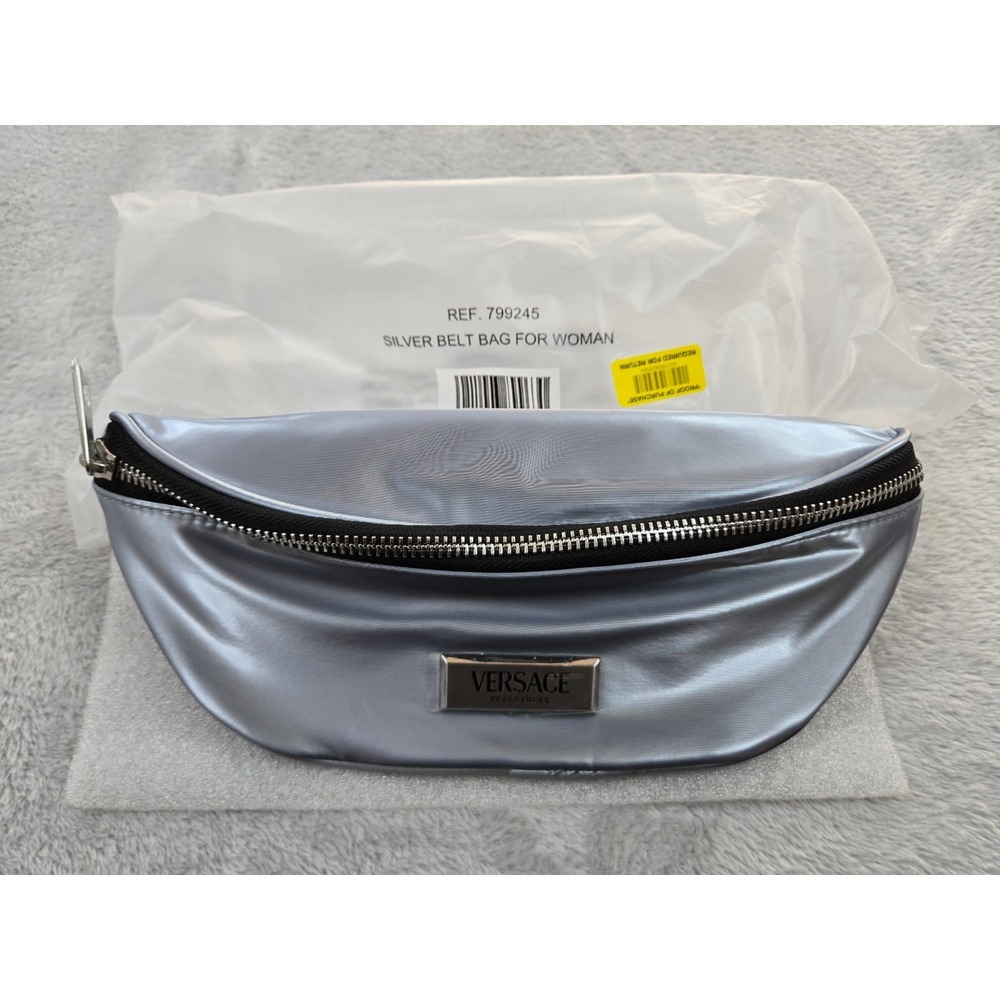 Versace Fragrance Silver Belt Bag for Woman New with Tags Versace Designer Bag